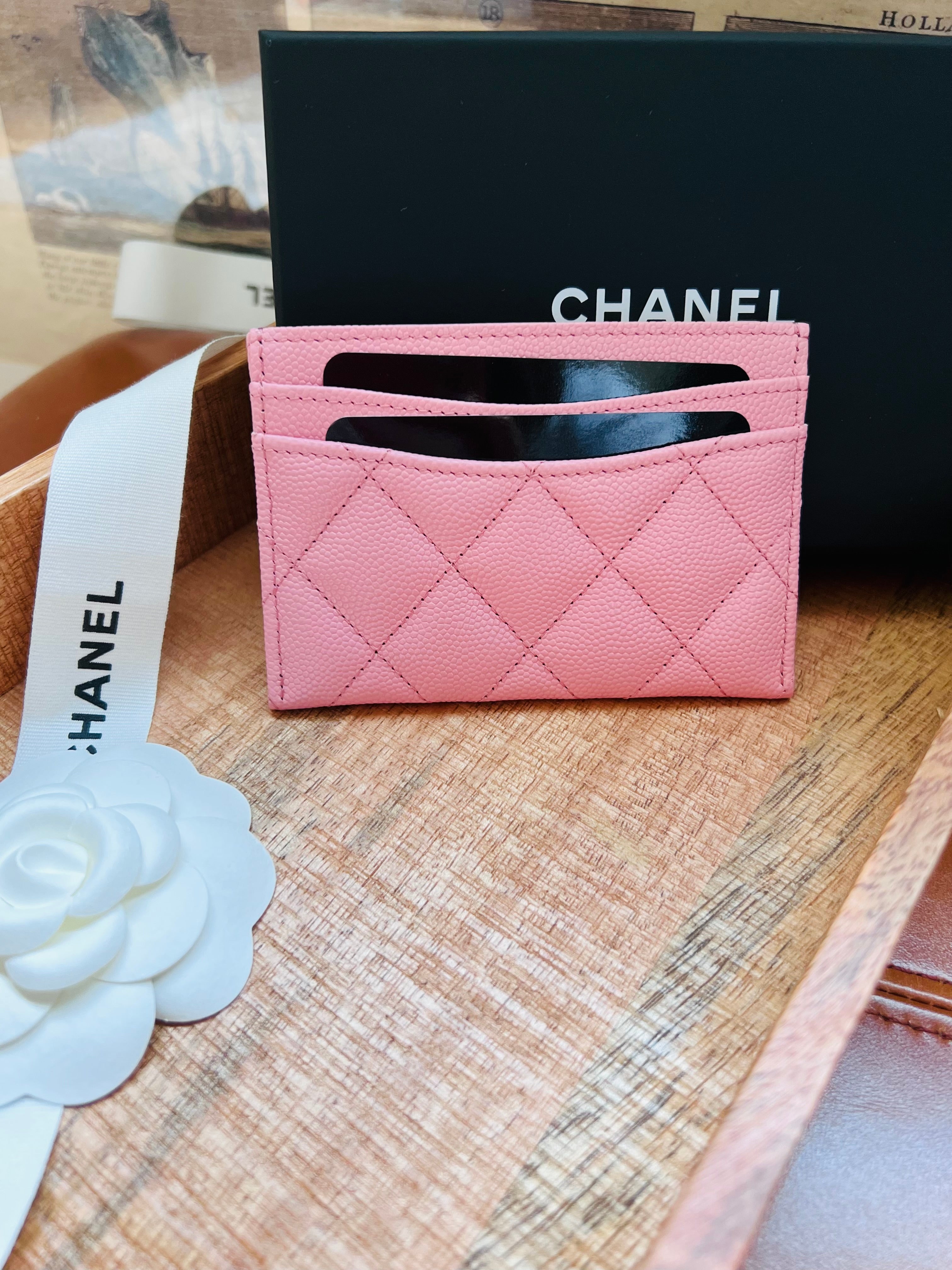 Chanel Pink CC Caviar Card Holder