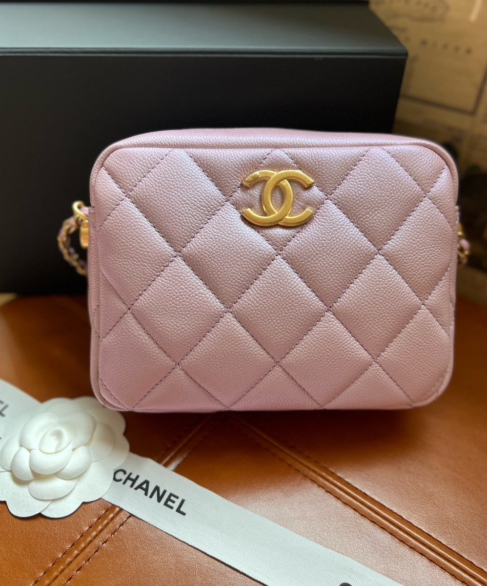 Chanel 21 K My Perfect Camera Bag Iridescent Caviar Quilted Leather Bl –  Gaby's Bags